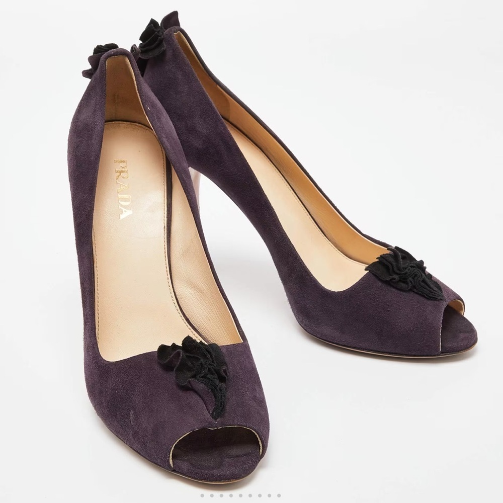 Prada Purple Stiletto Heels with Suede Finish - Size 39 - Picture 2 of 7